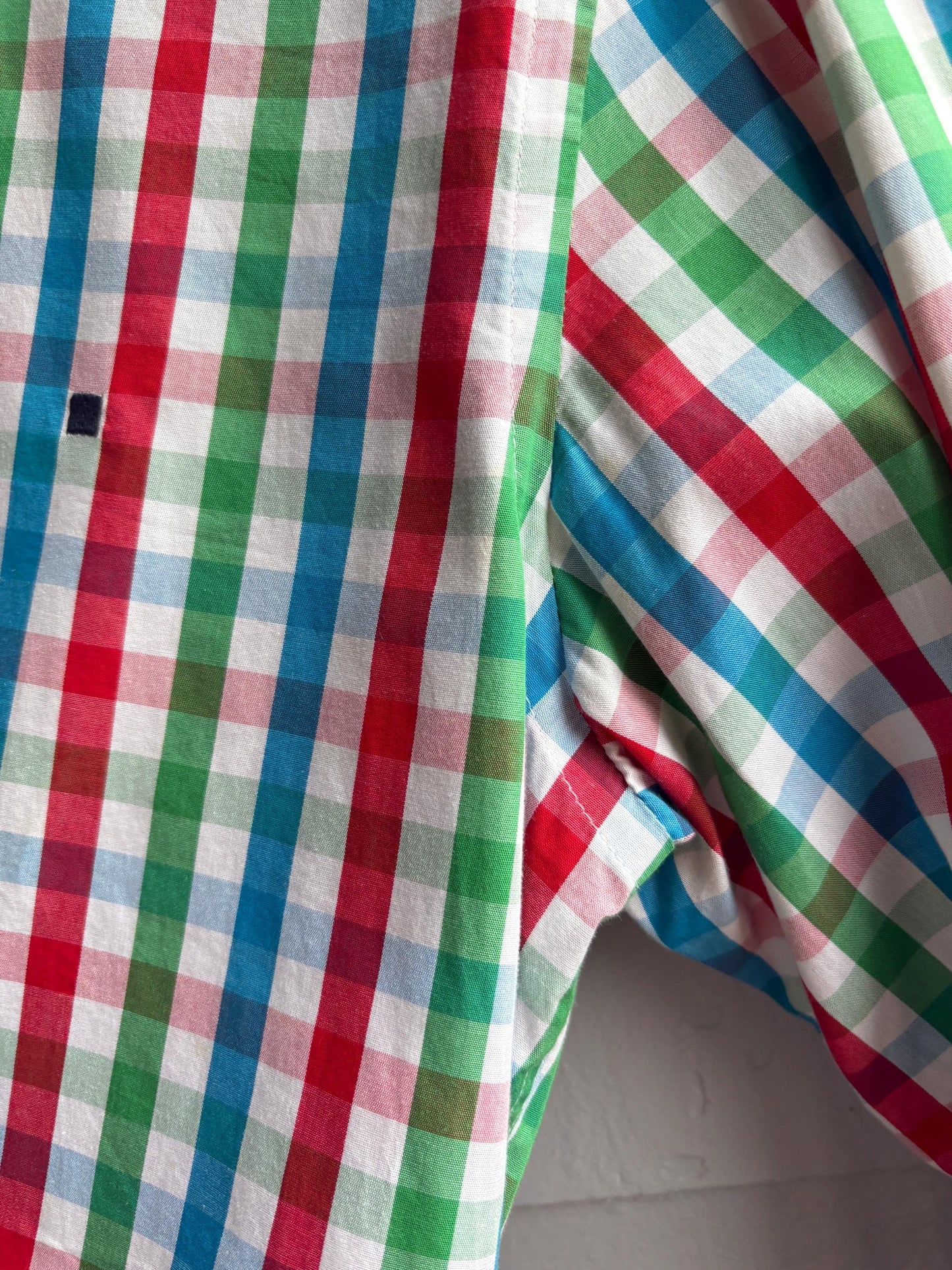 Purificación García Men Check Shirt, Colourful Cotton Button Down, Preppy Luxury Gingham Plaid Summer Shirt