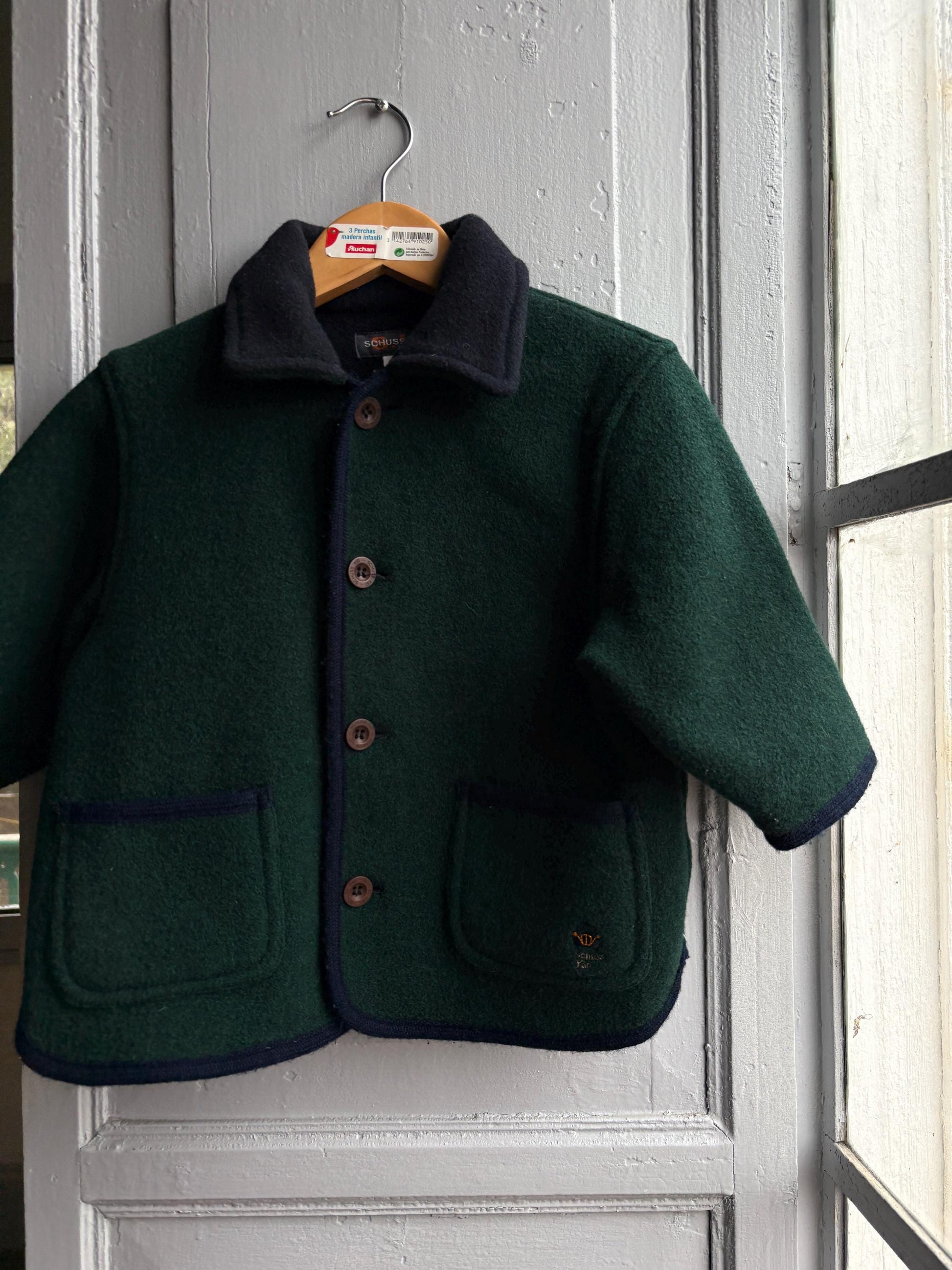 Vintage Green Wool Toddler Coat — additional view 5