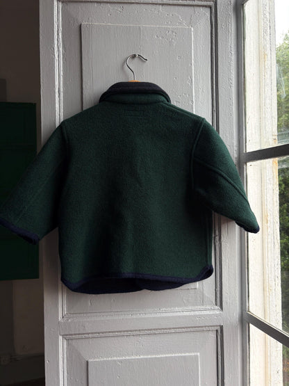 Vintage Green Wool Toddler Coat — back view