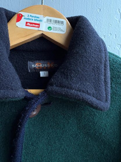 Vintage Green Wool Toddler Coat — fabric close-up
