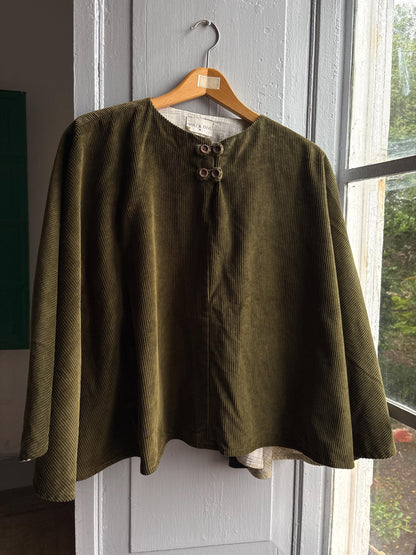 Forest Green Corduroy Poncho, Yoli & Otis, Kids M
