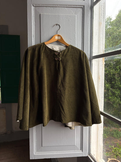 Forest Green Corduroy Poncho, Yoli & Otis, Kids M