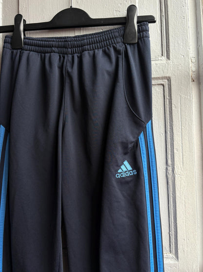 Vintage Adidas Track Pants, Y2K Sportswear, Navy Blue Wide Leg Joggers, Kids Teen 14A fashion