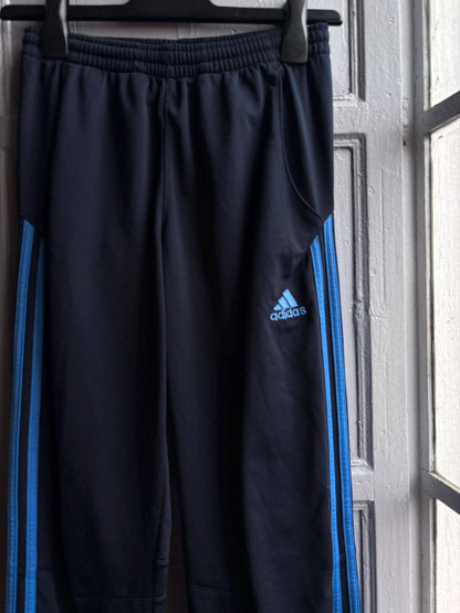 Vintage Adidas Track Pants, Y2K Sportswear, Navy Blue Wide Leg Joggers, Kids Teen 14A fashion