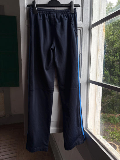 Vintage Adidas Track Pants, Y2K Sportswear, Navy Blue Wide Leg Joggers, Kids Teen 14A fashion