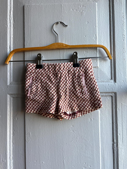 Gingham Cotton Toddler Shorts — back view