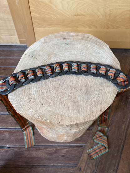 Vintage Striped Boho Tie Belt — back view