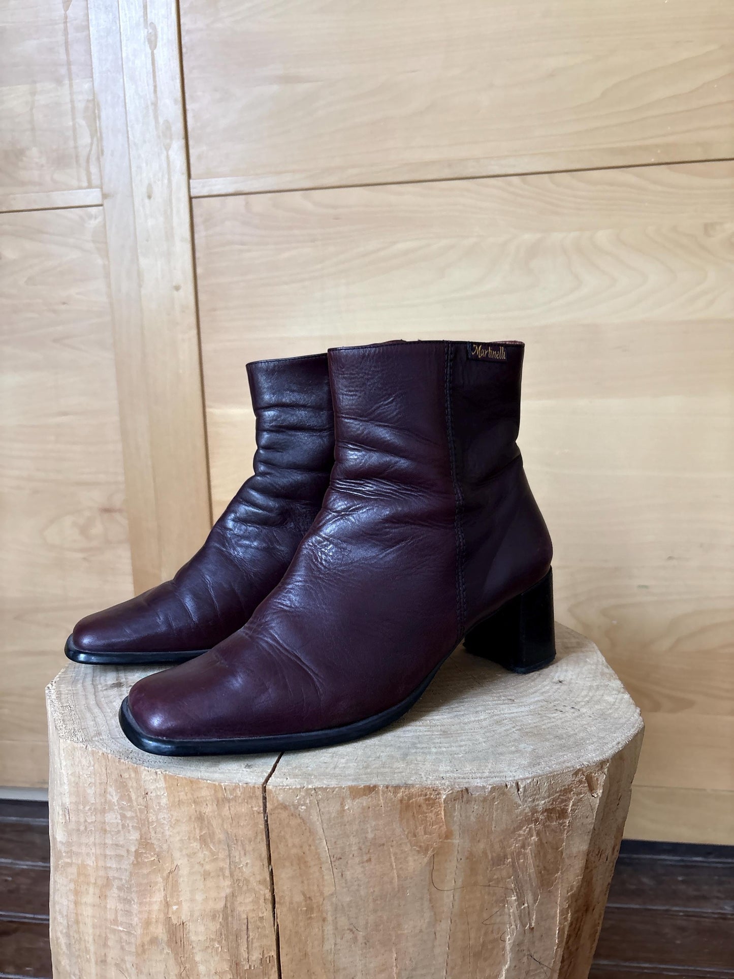Burgundy Leather Ankle Boots with Block Heel — additional view 16