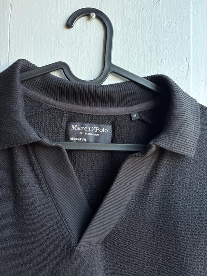 Men's Black Cotton Minimalist Polo Shirt — additional view 8