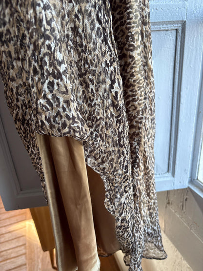Leopard Print Halter Midi Dress — back view