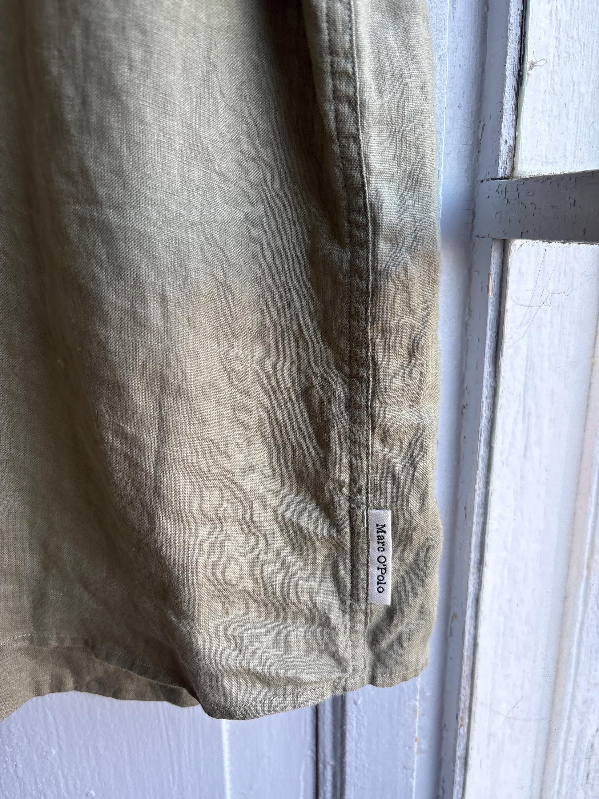 Sage Green Linen Button-Down Shirt for Men — additional view 7