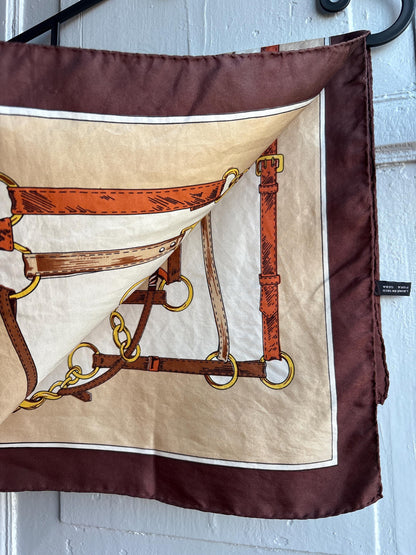 Vintage Equestrian Silk Scarf — additional view 6