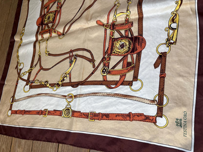 Vintage Equestrian Silk Scarf — additional view 7