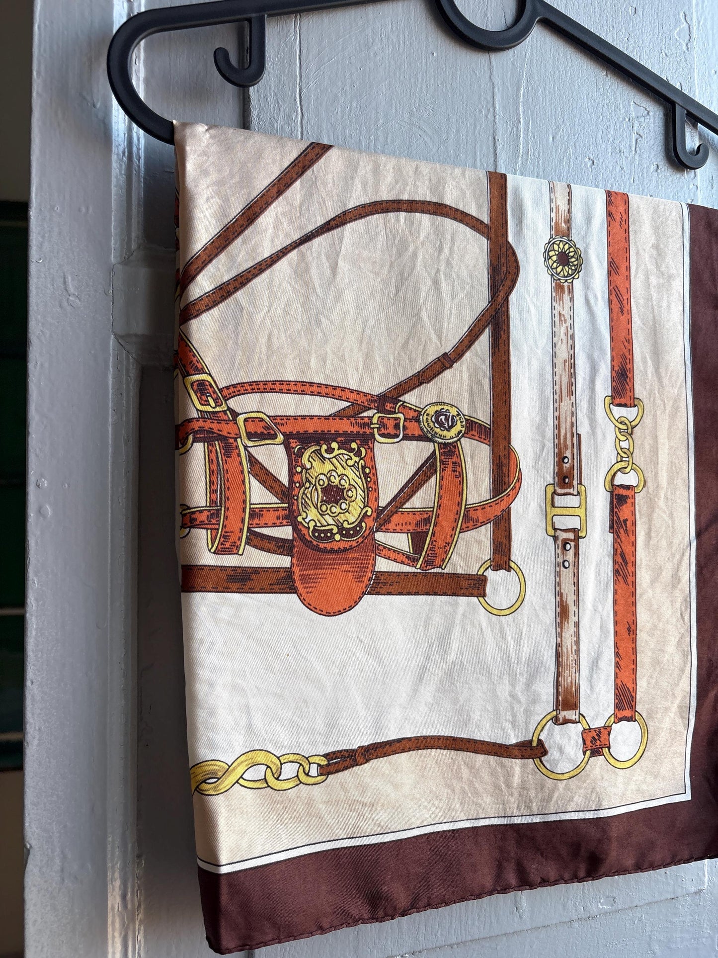 Vintage Equestrian Silk Scarf — additional view 10