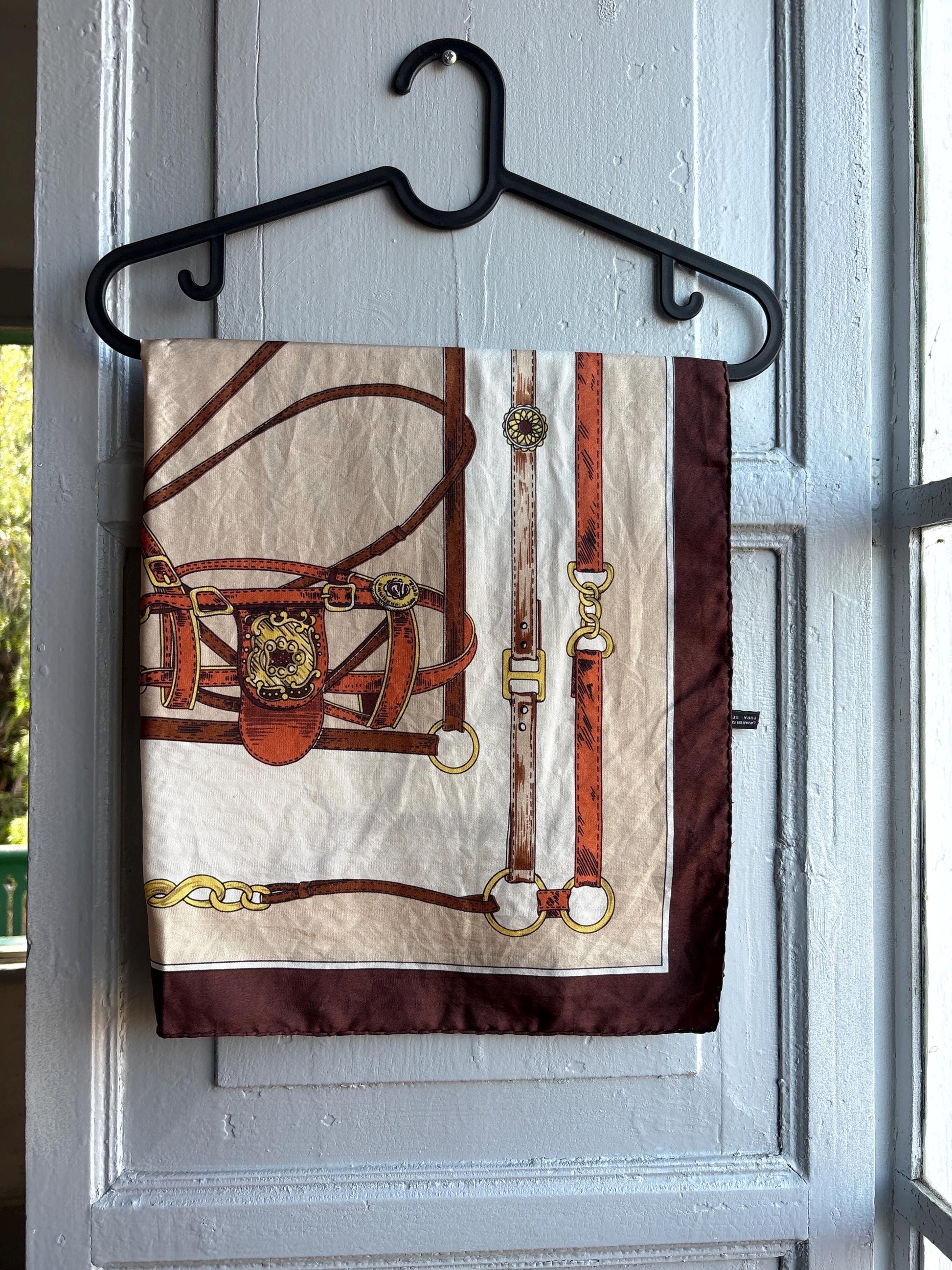 Vintage Equestrian Silk Scarf — additional view 12