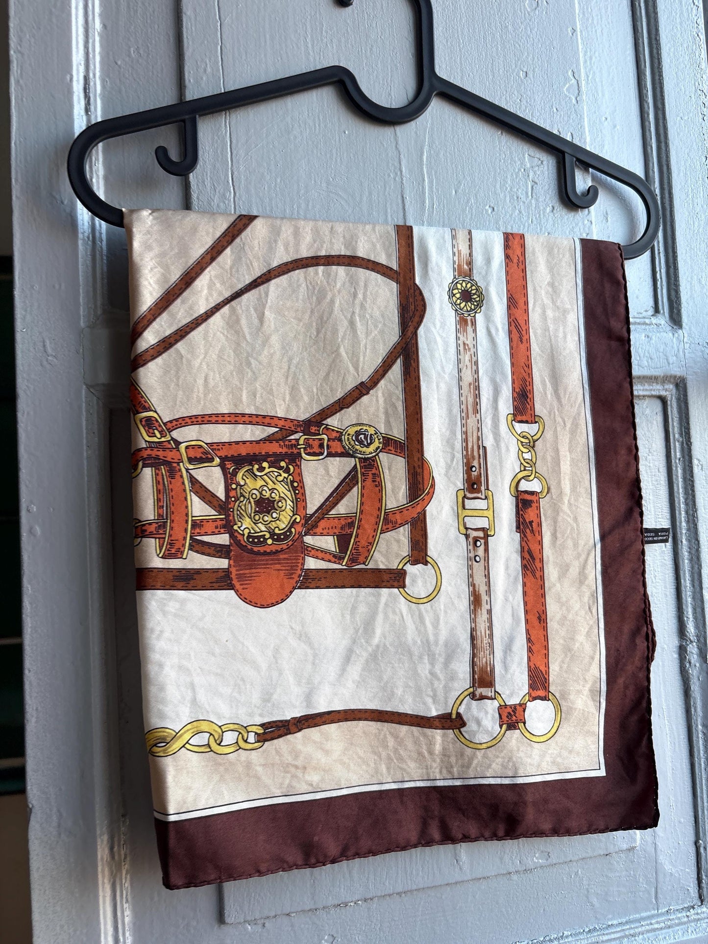 Vintage Equestrian Silk Scarf — additional view 15