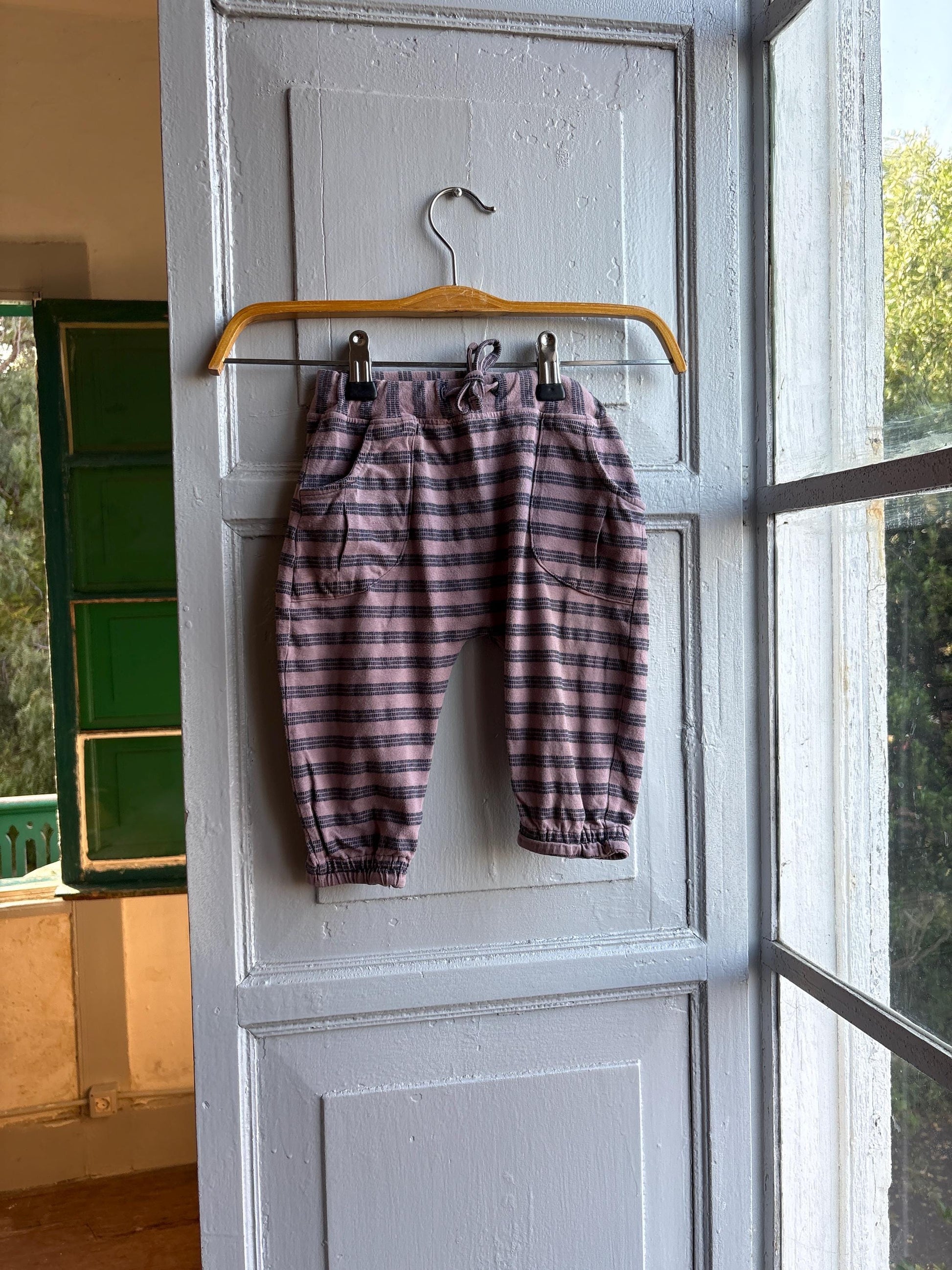 Noa Noa Miniature Pink Striped Baby Pants — back view