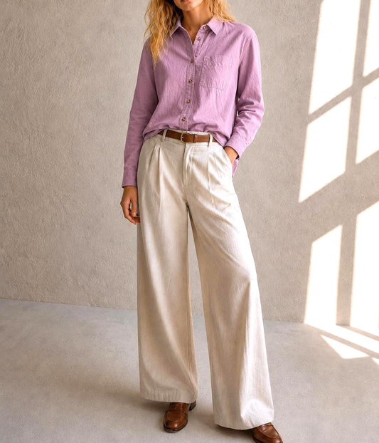 Massimo Dutti Pink Cotton Shirt, Women Button Down Blouse, Minimalist Preppy Luxury style, Casual Chic Top,