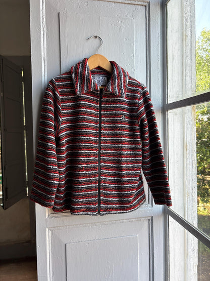 Vintage Striped Fleece Jacket for Kids — detail