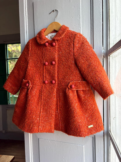Orange Wool Blend Toddler Coat — additional view 8