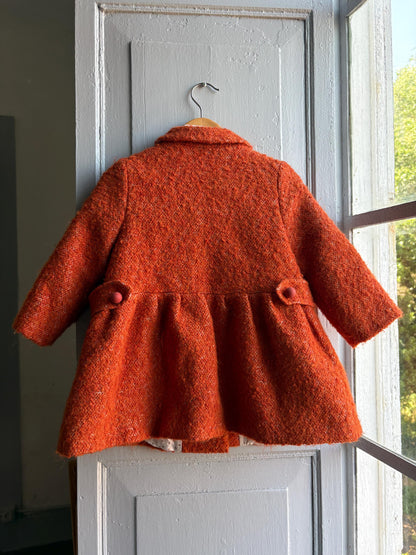 Orange Wool Blend Toddler Coat — additional view 10