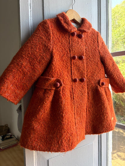 Orange Wool Blend Toddler Coat — additional view 12