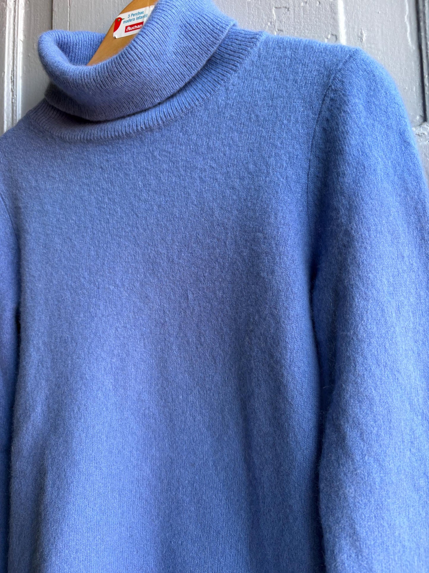 Vintage Blue Cashmere Turtleneck Jumper — additional view 5