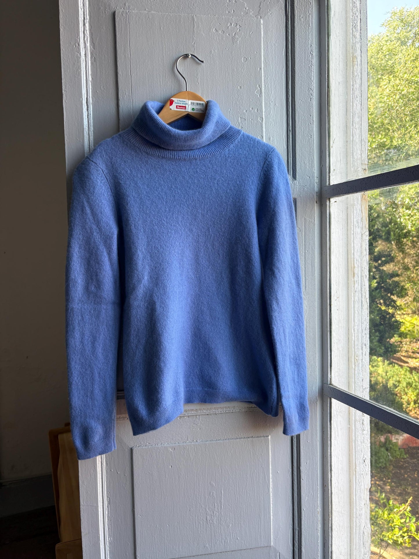 Vintage Blue Cashmere Turtleneck Jumper — additional view 8