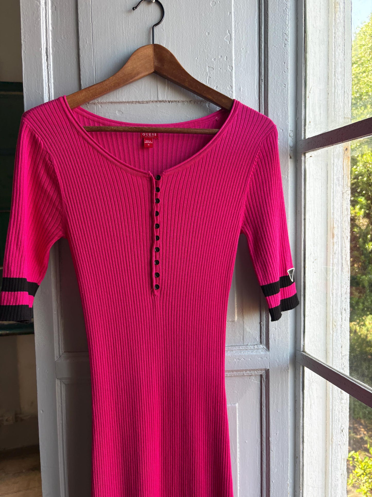 Hot Pink Ribbed Midi Dress — additional view 13