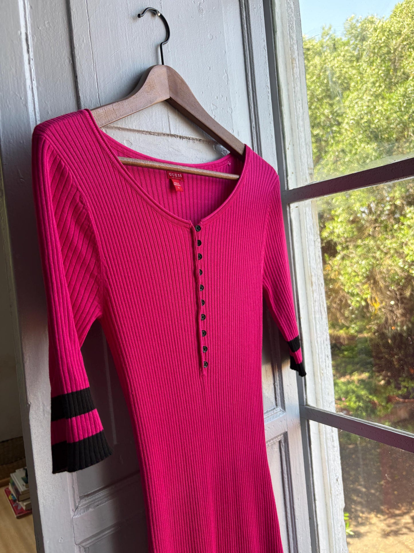 Hot Pink Ribbed Midi Dress — additional view 12