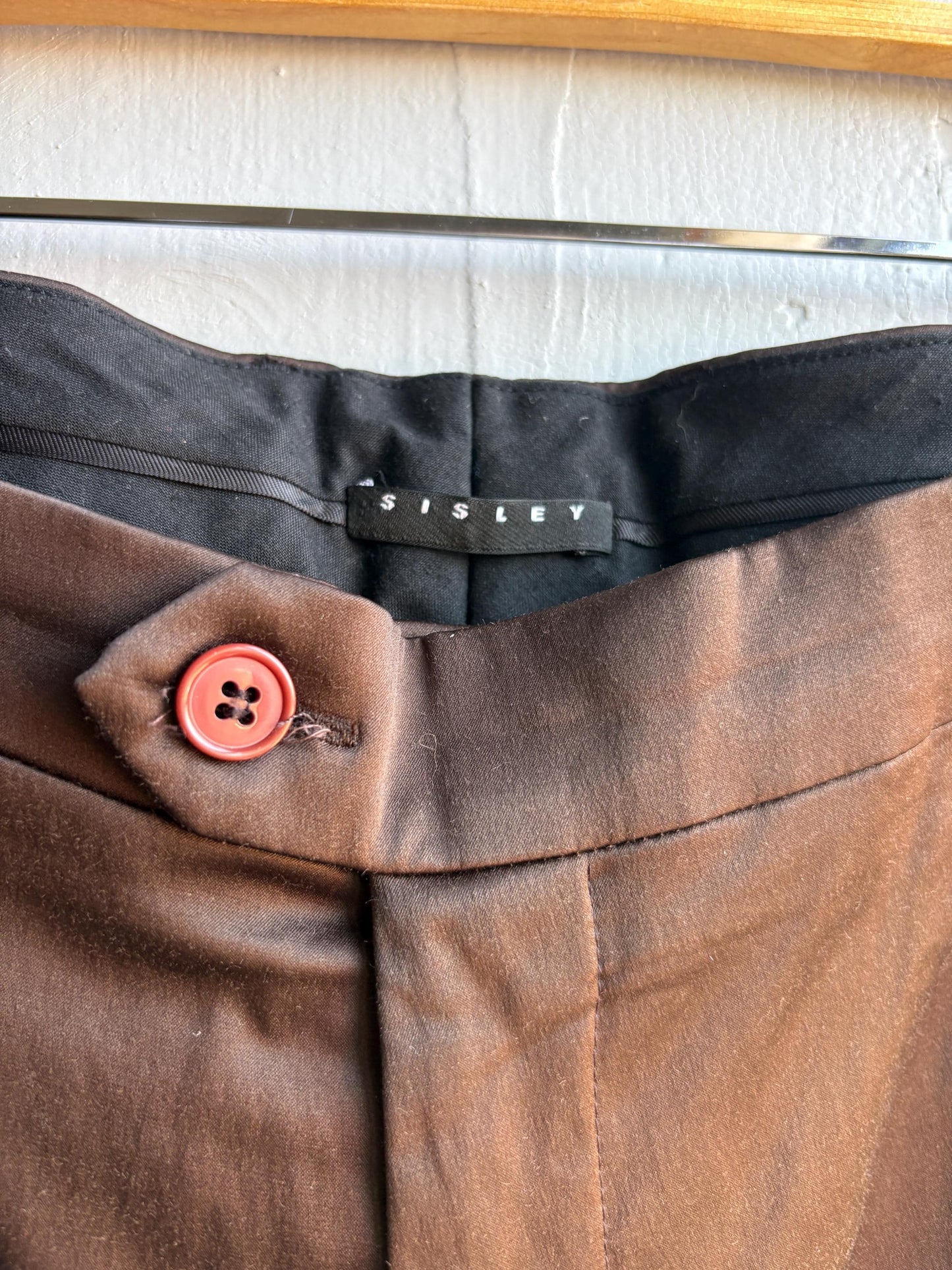 Brown Satin Vintage Straight Leg Trousers — additional view 5
