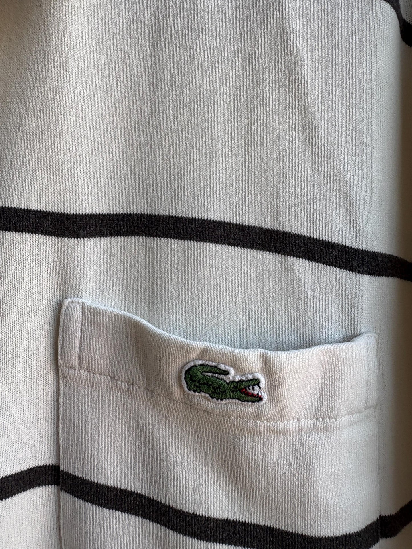 Vintage Oversized Striped Cotton Polo Shirt — additional view 7