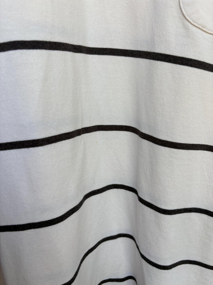 Vintage Oversized Striped Cotton Polo Shirt — additional view 5