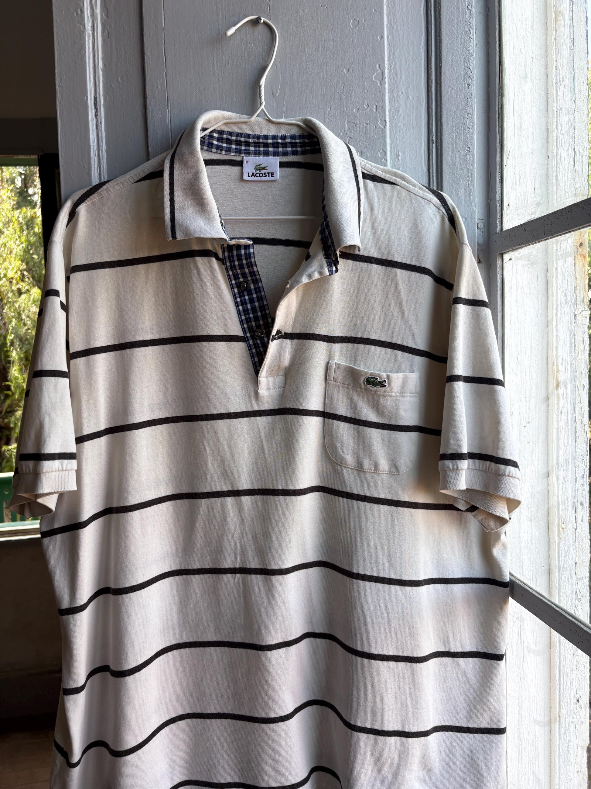 Vintage Oversized Striped Cotton Polo Shirt — additional view 12