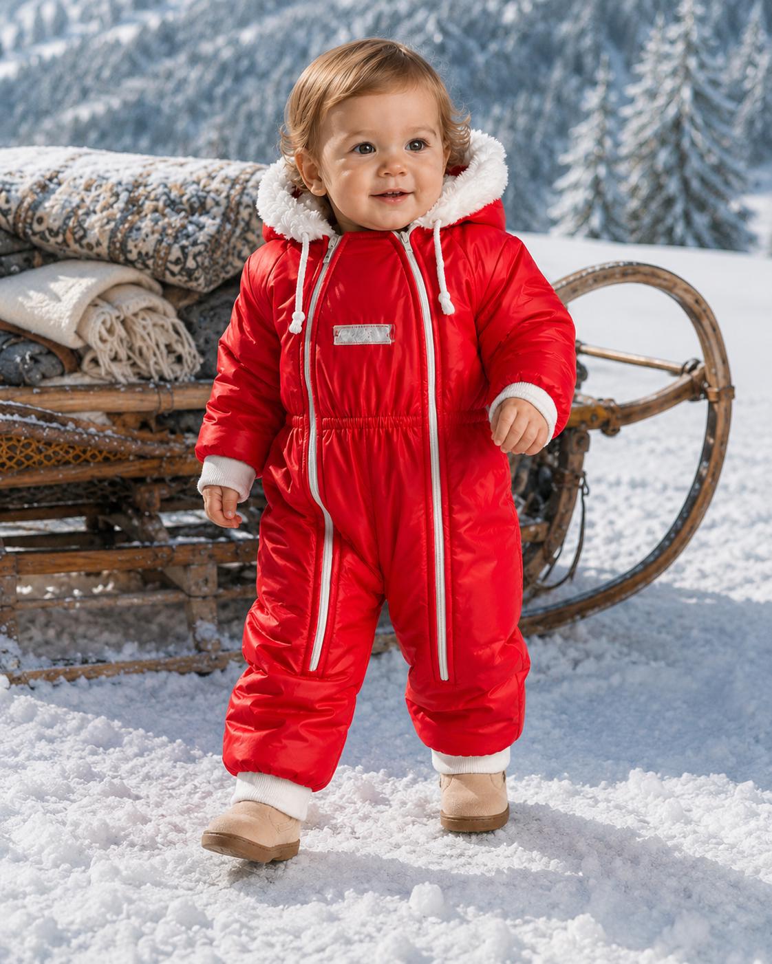 Vintage Italian Red Baby Snowsuit