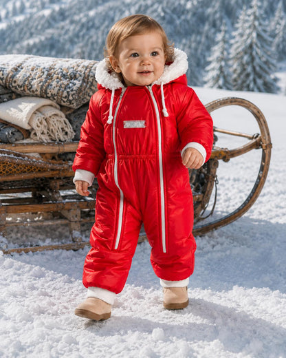 Vintage Italian Red Baby Snowsuit