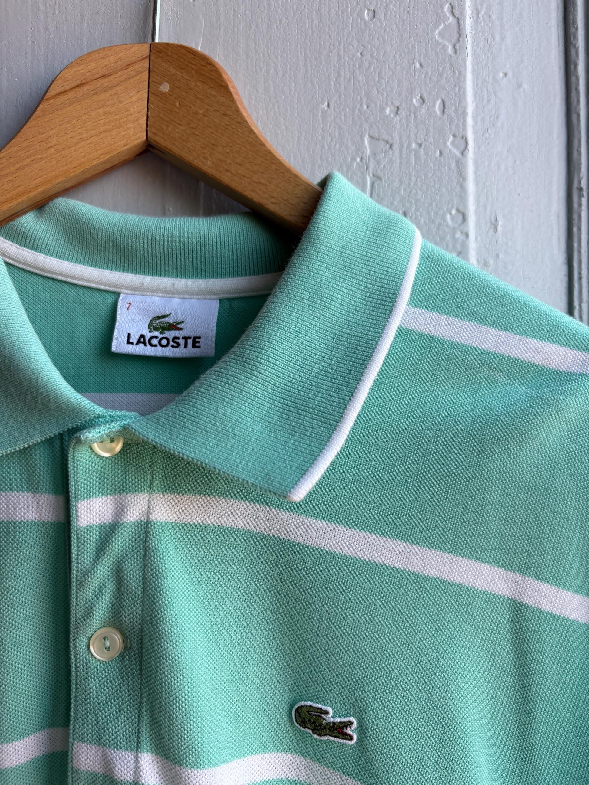 Mint Green Striped Cotton Polo Shirt — additional view 10