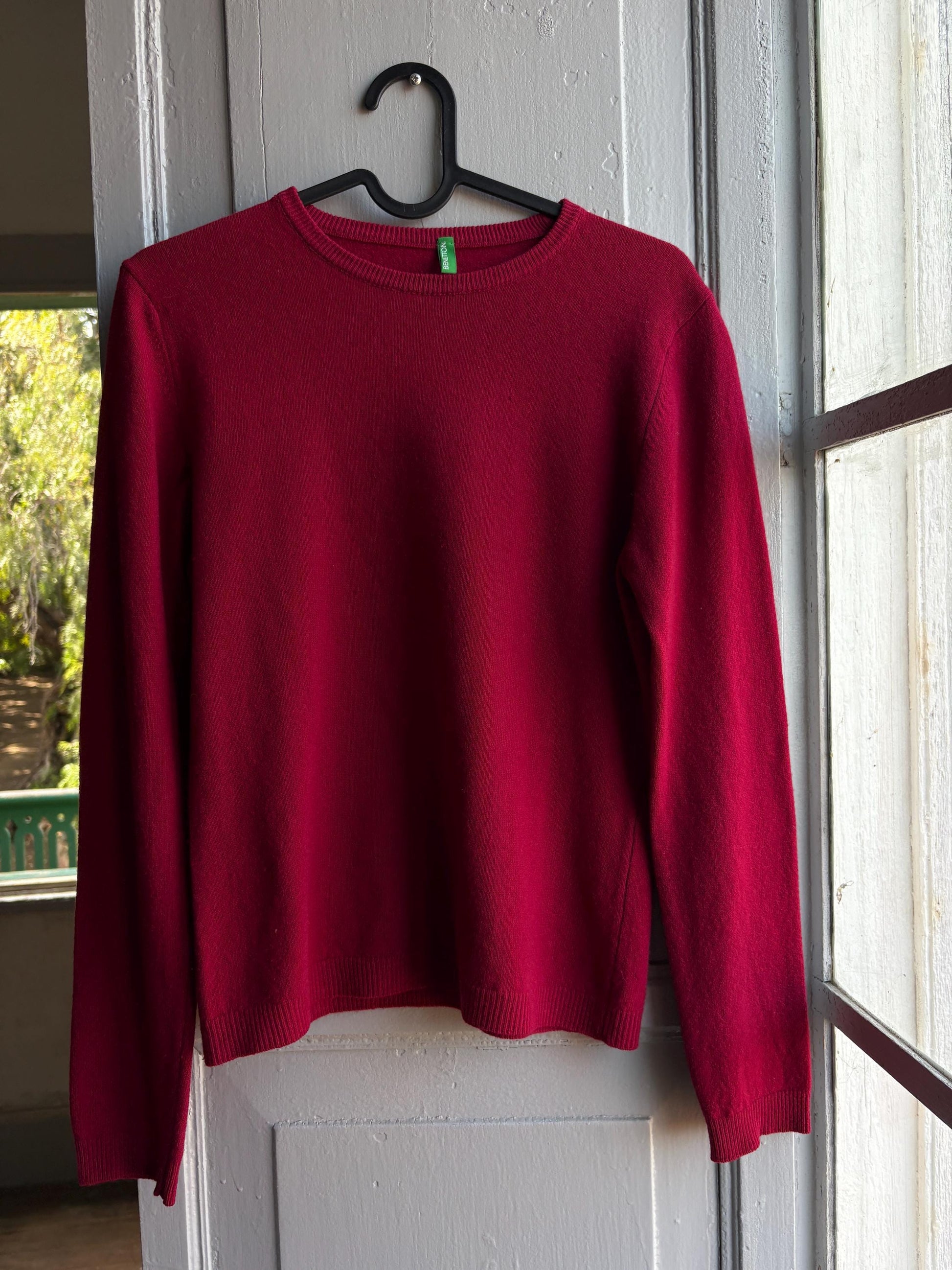 100% Wool Pink Fuchsia Knit Sweater — additional view 7