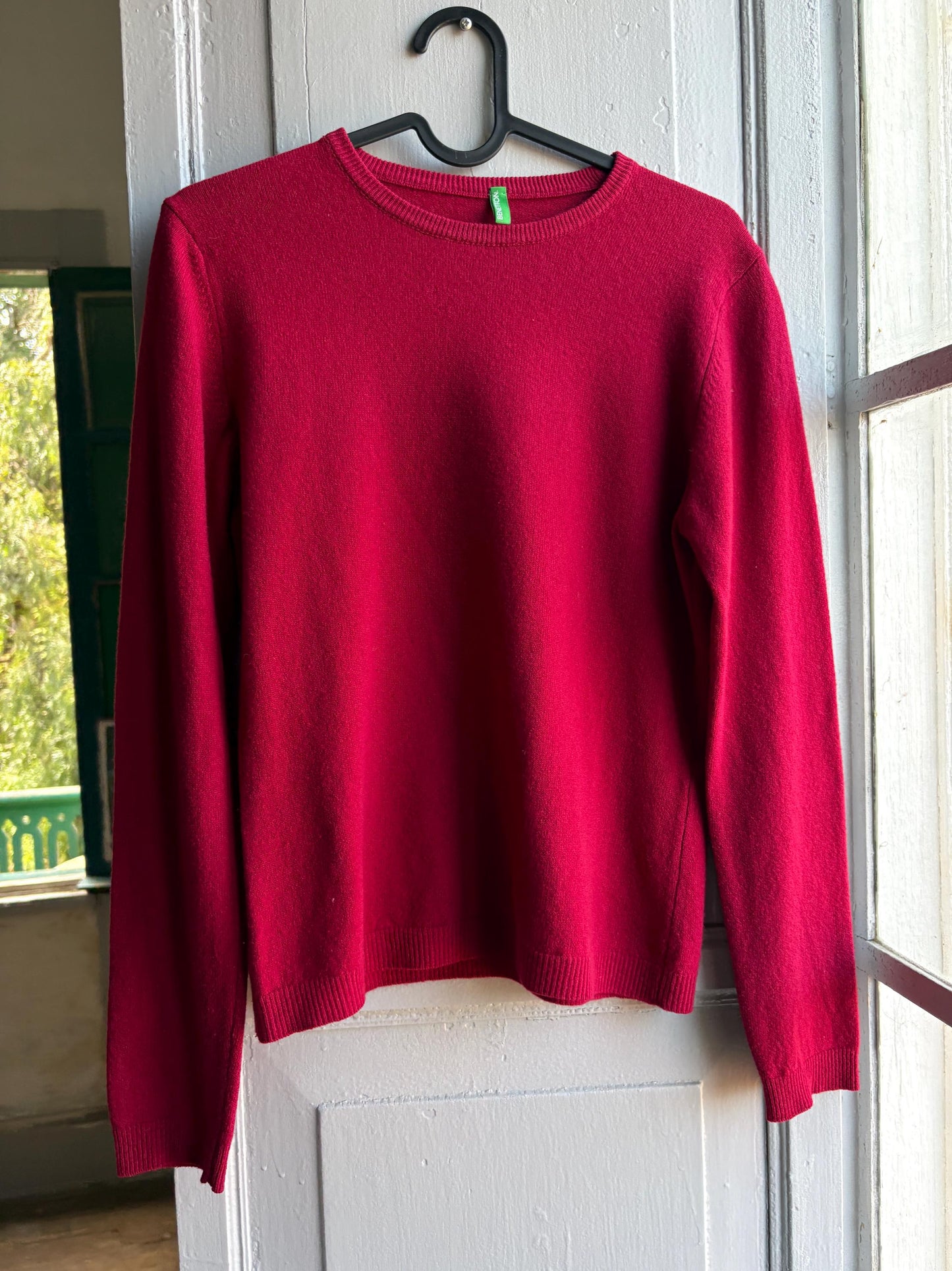 100% Wool Pink Fuchsia Knit Sweater — additional view 10