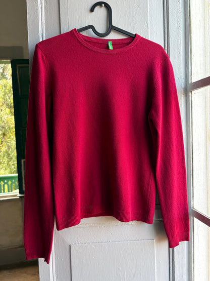100% Wool Pink Fuchsia Knit Sweater — additional view 10
