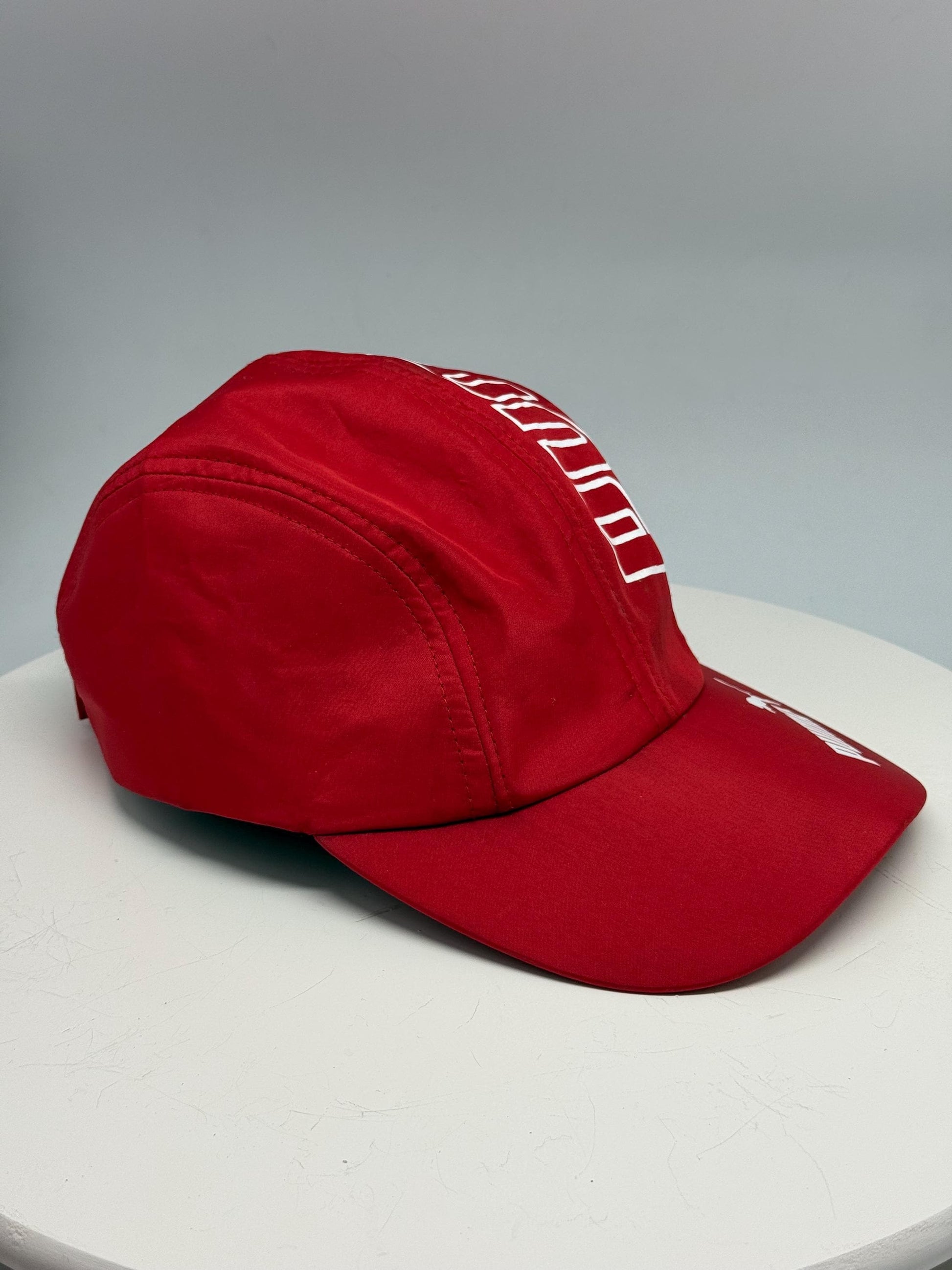 Vintage Red Puma Cap - Y2K Streetwear — fabric close-up
