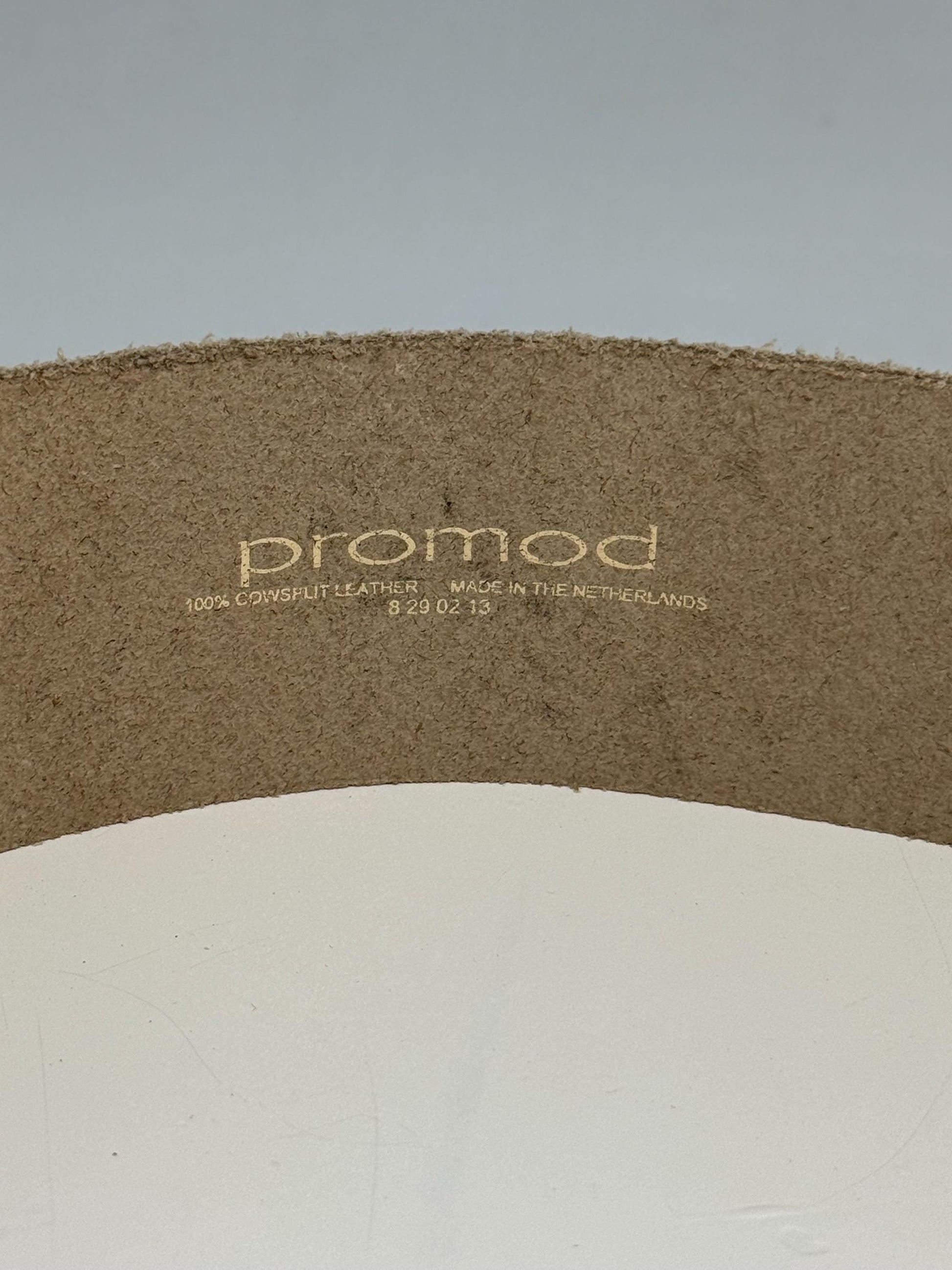 Beige Suede Leather Wide Belt With Silver Buckle — fabric close-up