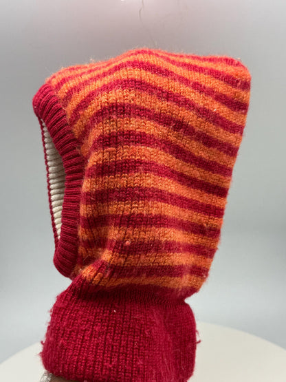 Red Wool Balaclava, Kids Merino Cotton Lined Winter Hood, Germany