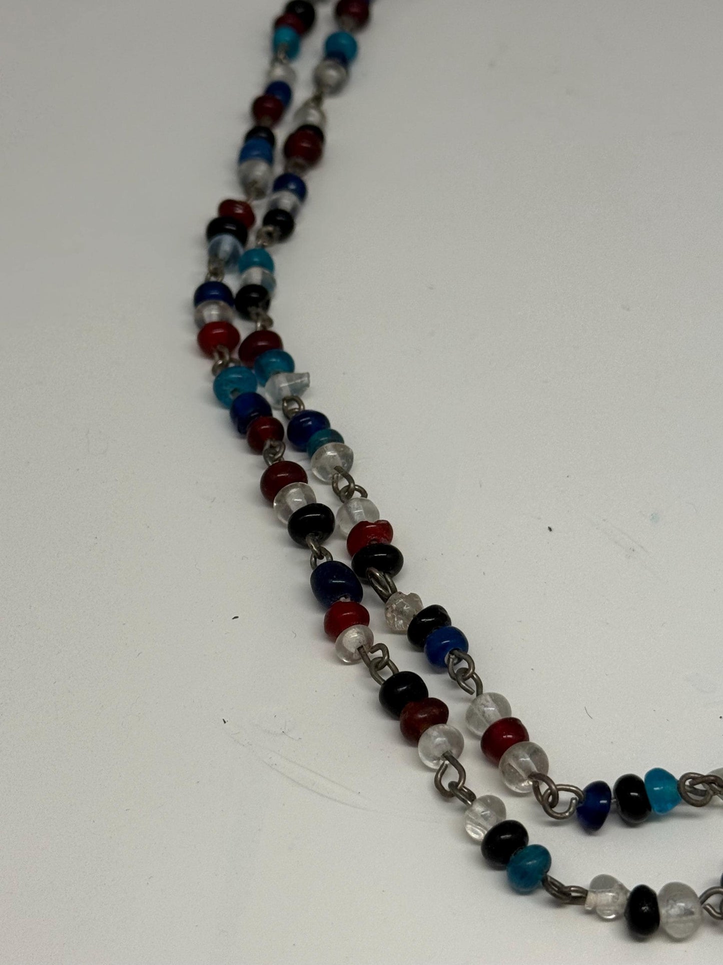 Vintage Double Strand Glass Bead Necklace — additional view 6