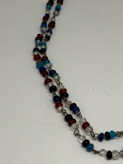 Vintage Double Strand Glass Bead Necklace — additional view 6
