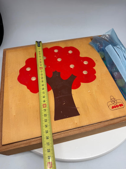 Vintage Montessori Counting Tree Puzzle Set, Wooden Homeschool Math Toy, Waldorf Preschool Learning Game, JOC-DI Educational Toy