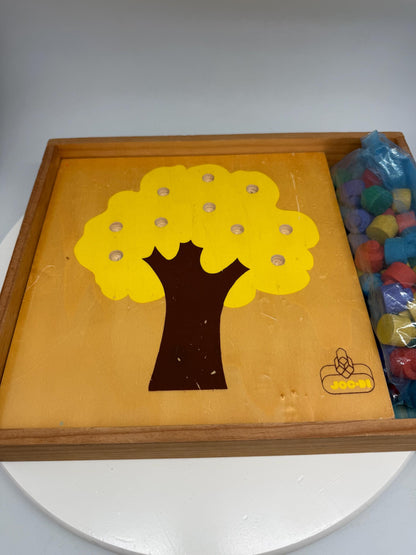Vintage Montessori Counting Tree Puzzle Set, Wooden Homeschool Math Toy, Waldorf Preschool Learning Game, JOC-DI Educational Toy