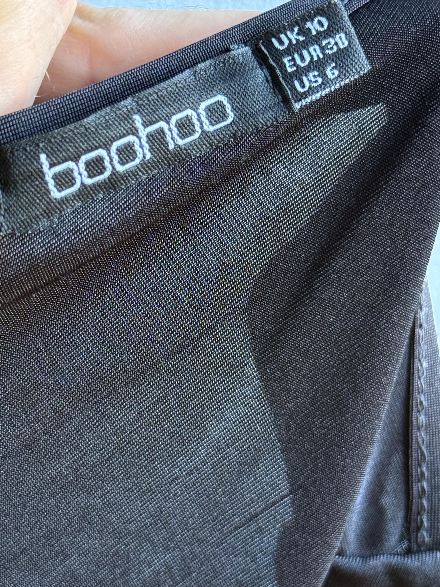 Boohoo Black Cut-Out Bodysuit Y2K Clubwear