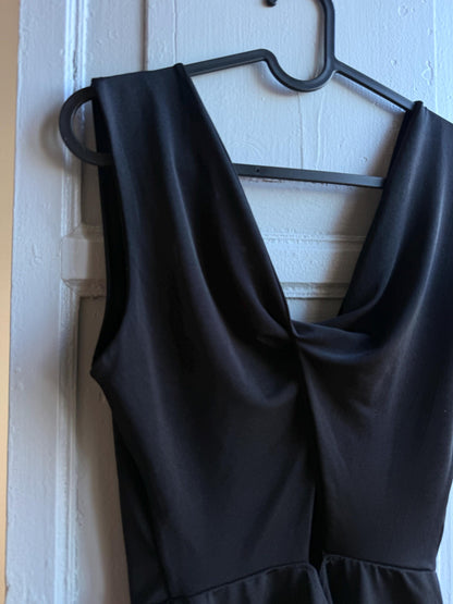 Boohoo Black Cut-Out Bodysuit Y2K Clubwear