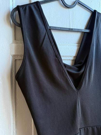Boohoo Black Cut-Out Bodysuit Y2K Clubwear